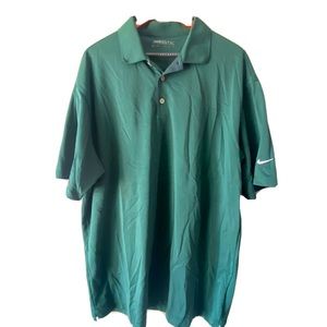 NIKE Golf Size 2XL Green Dri-Fit Mens Performance Polo Shirt